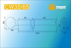 MSM Цилиндр перф. ключ-вертушка , CW 100 mm (35в/65) SN #235400